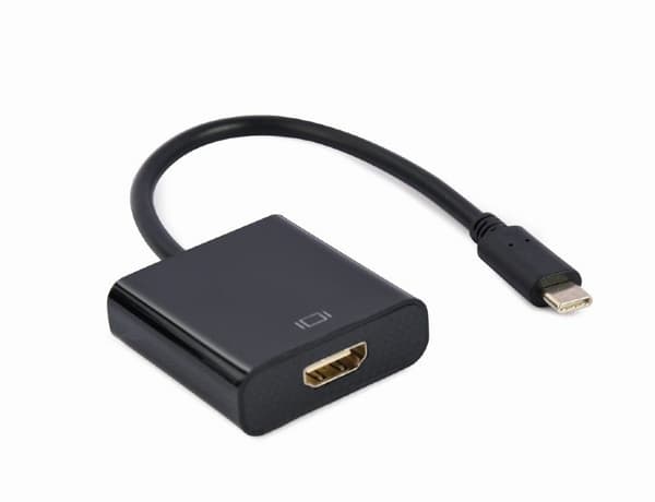 Gembird A-CM-HDMIF-04 USB Type-C till HDMI-adapterkabel, 4K@60Hz, 15 cm, svart