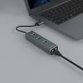Miniatyrbild 5 av 9: Savio AK-57 USB-A - 3 x USB-A-hubb med RJ-45 Gigabit Ethernet-adapter 5000 Mbit/s grå USB 3.2 Gen 1 (3.1 Gen 1) Micro-B 5000 Mbit/s Svart