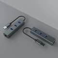 Miniatyrbild 6 av 9: Savio AK-57 USB-A - 3 x USB-A-hubb med RJ-45 Gigabit Ethernet-adapter 5000 Mbit/s grå USB 3.2 Gen 1 (3.1 Gen 1) Micro-B 5000 Mbit/s Svart