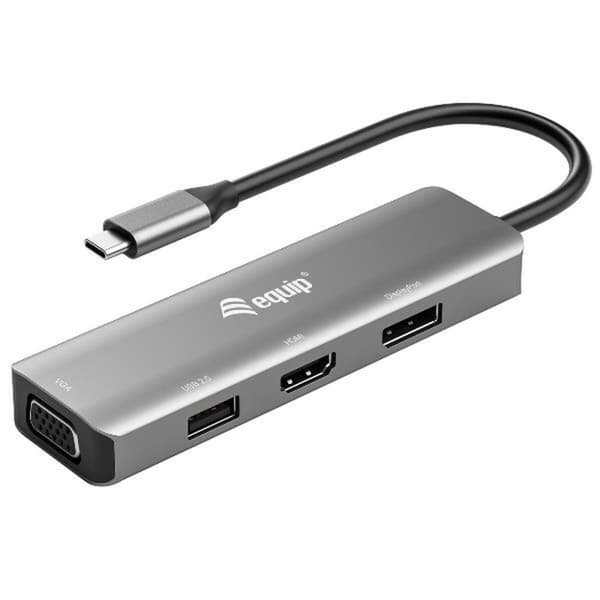 USB-C till VGA Adapter Equip 133485 Svart, Silver