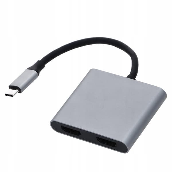 ADAPTERHUB USB C- 2xHDMI+USB 3.0+PD SPLITTER 4w1