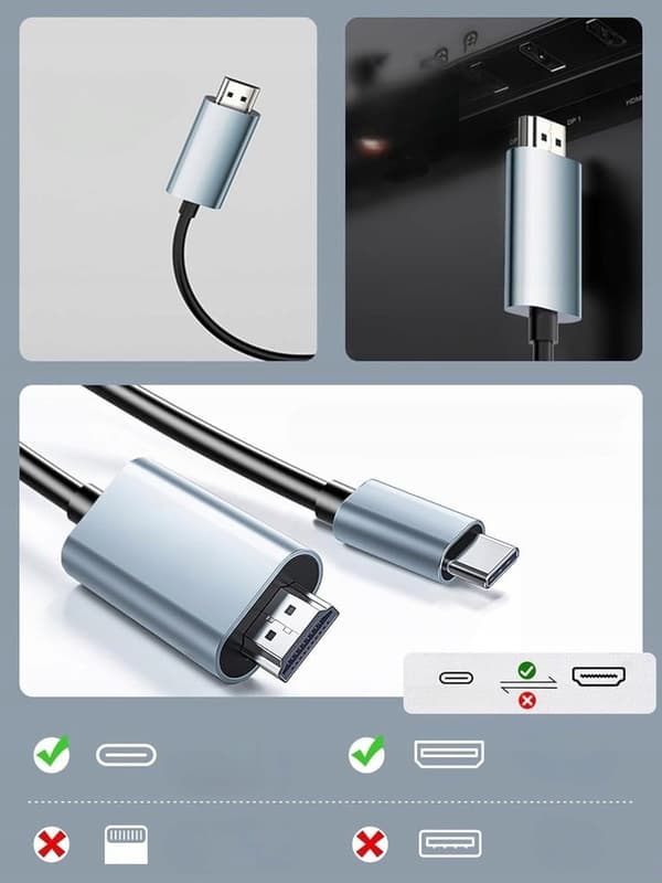 USB C til HDMI-kabel ADAPTER TYPE C 3.1 FULL HD 4K UHD 1,8M