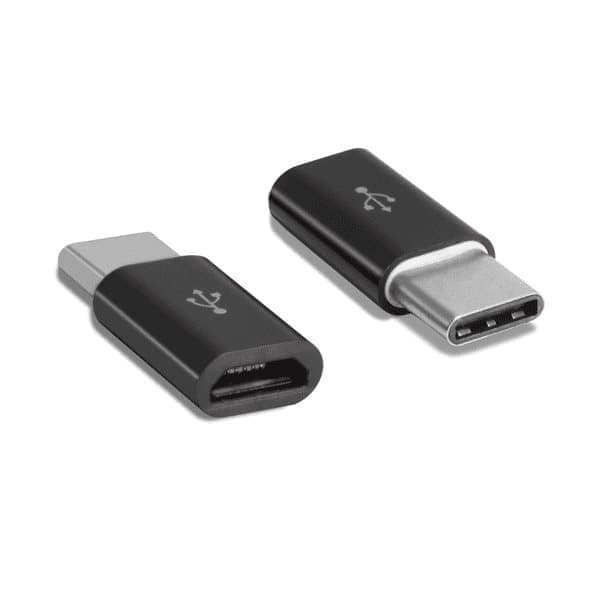 Micro-USB til USB-C (han) adapter, HVID