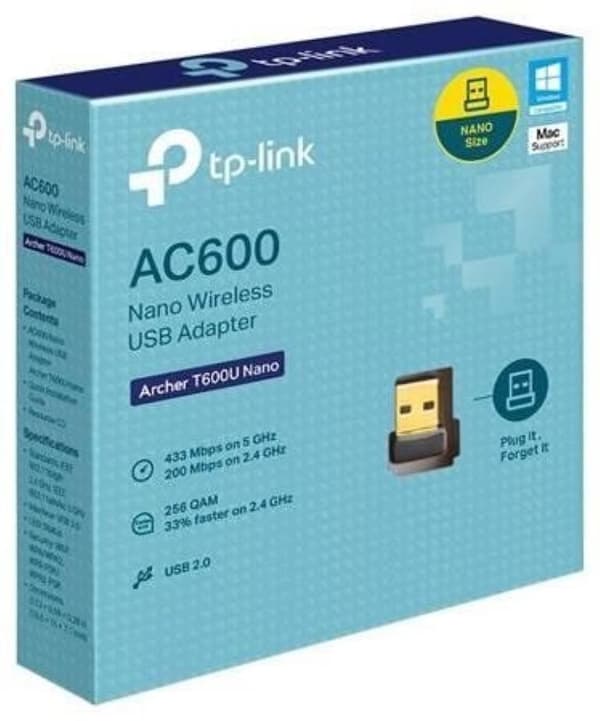 TP-LINK AC600 NANO USB WIRELESS ADAPTER Sort