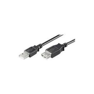 Wentronic Goobay USB 2.0 Hi-Speed förlängningskabel, svart, 1,8 m - USB 2.0-kontakt (Typ A) > USB 2.0-uttag (Typ A) (93599)