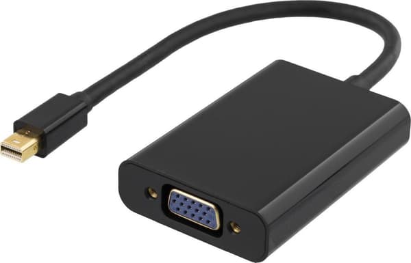 Deltaco DP-VGA13 kabelafstandsstykke mini DisplayPort VGA Sort