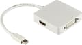 Miniatyrbild 1 av 2: DELTACO DP-MULTI1 - Mini DisplayPort till DVI / HDMI / DisplayPort-adapter, Ultra HD i 30Hz - vit