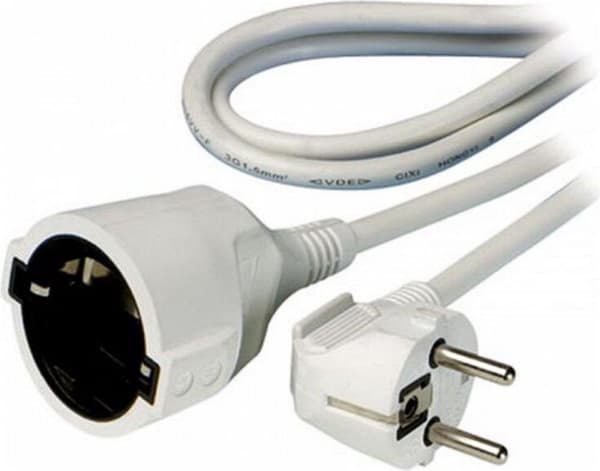 Vivanco SKV 3 W - Strömförsörjningskabel - strömförsörjning (W) till strömförsörjning (M) - 3 m - vit