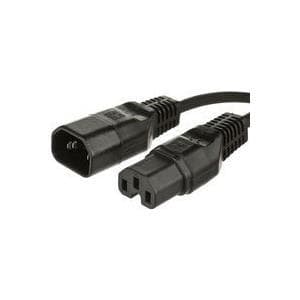 MicroConnect - Strømforsyning forlængerkabel - IEC 60320 C15 til IEC 60320 C14 - 2,5 m