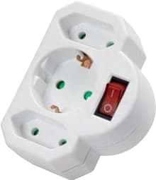 Vivanco AS 3W - Schuko adapter med afbryder