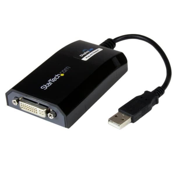 StarTech.com USB til DVI-videoadapter - Eksternt multiskærms grafikkort til pc og MAC - 1920x1200 - Ekstern videoadapter - DisplayLink DL-195 - 16MB -