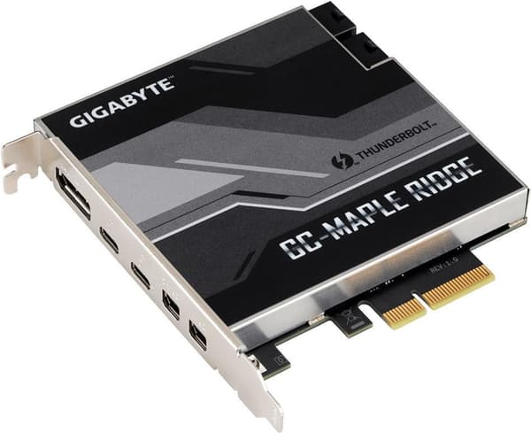 Gigabyte GC-MAPLE RIDGE gränssnittskort/adapter Inbyggd DisplayPort - Mini DisplayPort - Thunderbolt 4 - USB 3.2 Gen 2 (3.1 Gen 2) (GC-MAPLE RIDGE)