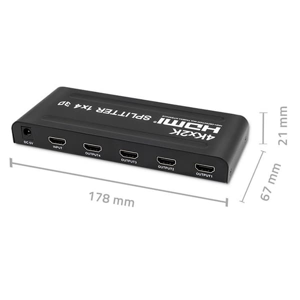 Qoltec 51798 Aktiv HDMI-splitter 4 x HDMI 4K x 2K | 3,4 Gb/s