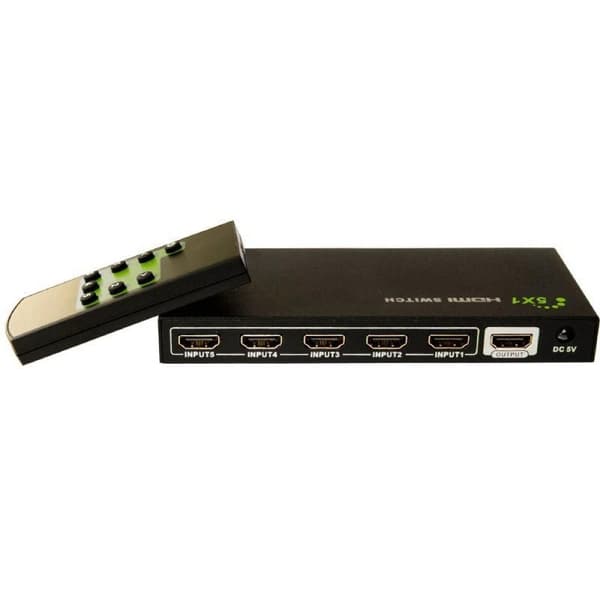 Techly 5 IN 1 OUT HDMI-switch med fjärrkontroll, 4Kx2K, 3D IDATA HDMI-4K51