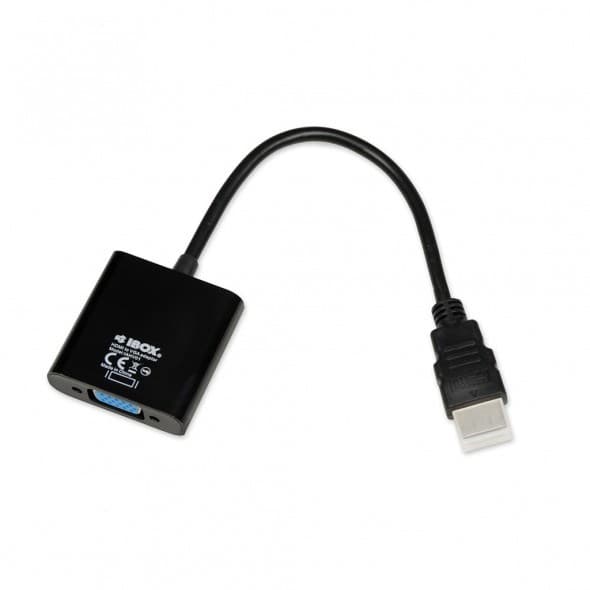 iBox IAHV01 videokabeladapter HDMI Typ A (Standard) VGA (D-Sub) Svart