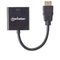 Miniatyrbild 5 av 5: Manhattan HDMI till VGA-konverteringskabel, 1080p, 30 cm, Hane till hona, Motsvarande HD2VGAE2, Micro-USB-strömingång för extra ström vid behov, Svart