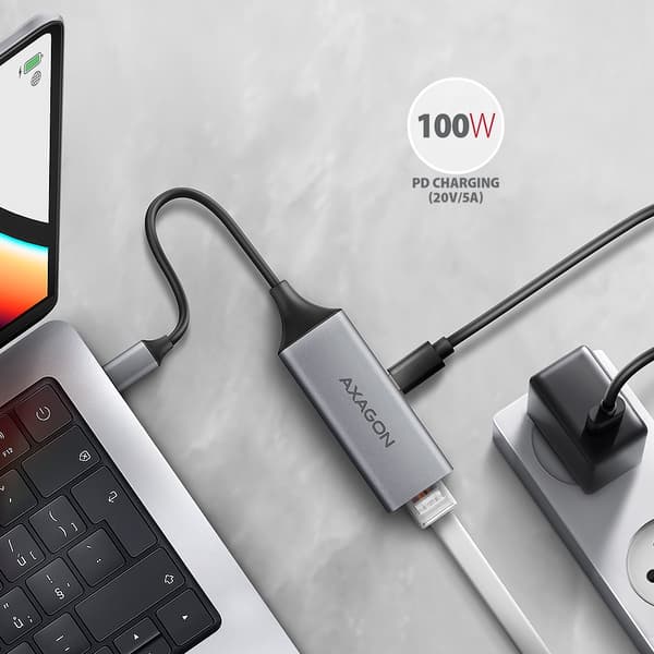 Axagon ADE-TXPD dockningsstation för bärbar dator/portreplikator Kabelansluten USB 3.2 Gen 1 (3.1 Gen 1) Typ-C Grå