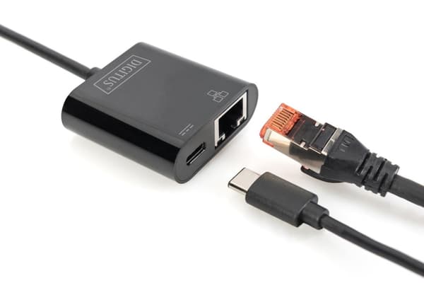 Digitus USB Type-C™ Gigabit Ethernet -sovitin, jossa on Power Delivery -tuki