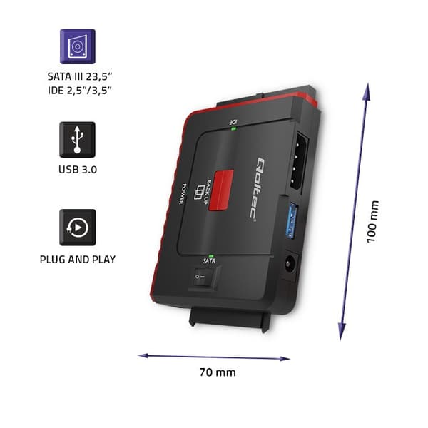 Qoltec USB 3.0 till IDE-adapter | SATA III