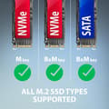 Miniatyrbild 4 av 7: Axagon ADM2-AM USB-A 10Gbps - M.2 NVMe & SATA SSD-adapter, kabel USB-A 10cm SSD-hölje Svart