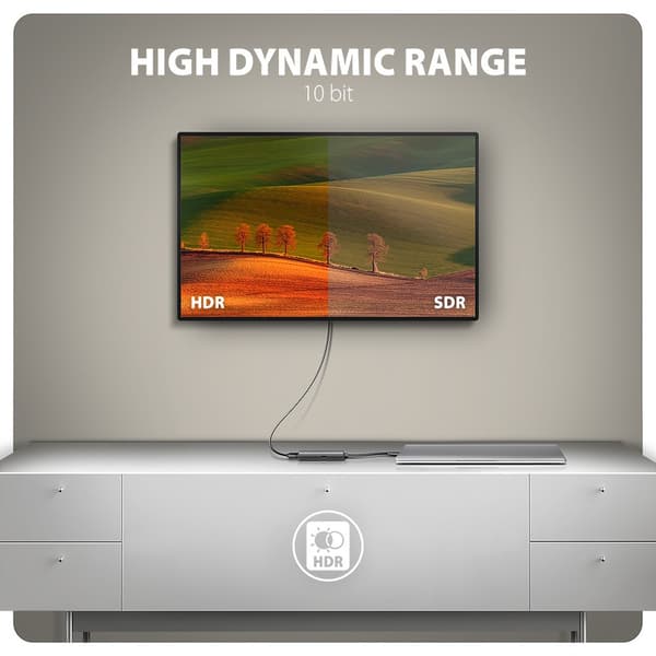 Axagon RVC-HI8KPD, USB-C -> HDMI 2.1 adapter, 8K/60Hz, 4K/144Hz, HDR10+, PD100W