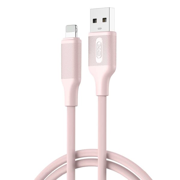 XO USB-Lightning-kaapeli 2.4A 1m - Vaaleanpunainen