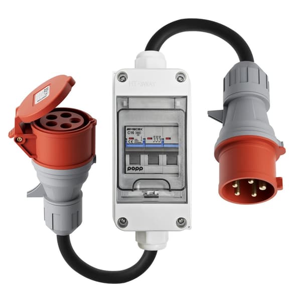 CEE-adapter, 32A til 16A, 3-fase, IP44 vurdering,CEE 32A til 16A 75cm