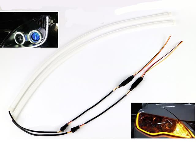 DRL 60cm led softstrip vit + blinkers gul