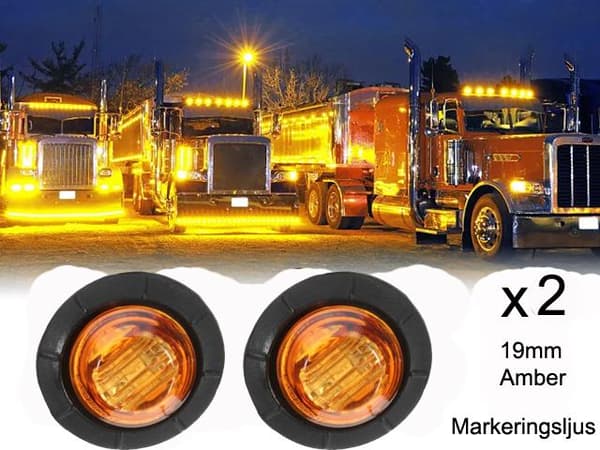 Markeringsljus position orange ledlampor  2-pack 12v led
