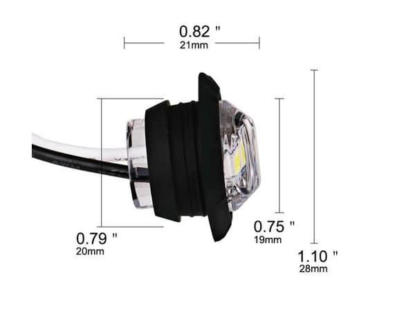 Markeringsljus position vit 6000k ledlampor  2-pack 12v 24v led