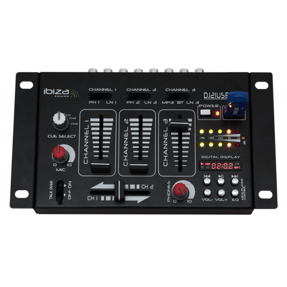 Ibiza DJ Mixer w. bluetooth & USB