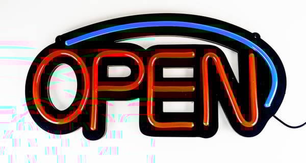 Neonskylt 50cm "Open"