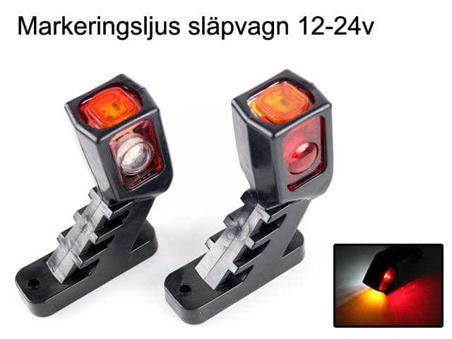 Markeringsljus släpvagn position Vit+Or+Röd 2-pack 12v 24v led