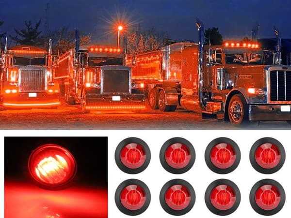 Markeringsljus 8st position röd ledlampor 2-pack 12v led