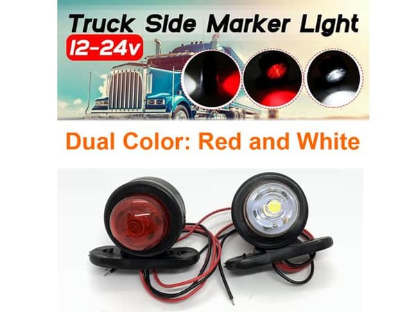 Markeringsljus position Vit+Röd släpvagn  2-pack 12v - 24v led