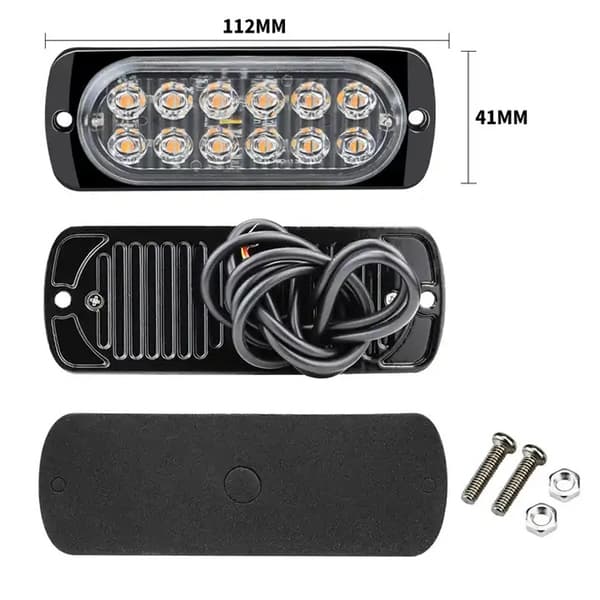 12-led markeringsljus blixtljus orange ledlampor 2st 12v 24v led