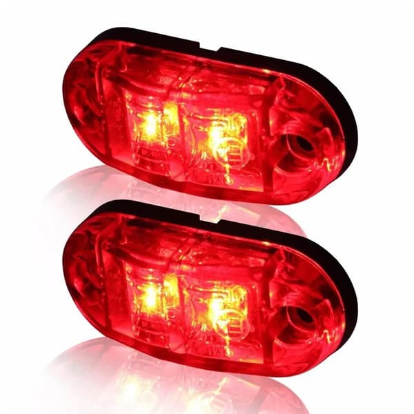 Markeringsljus position röda ledlampor  2-pack 12v 24v led