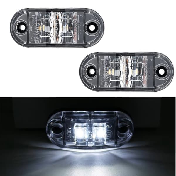 Markeringsljus position vita ledlampor  2-pack 12v 24v led