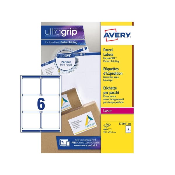 Etikett AVERY UG 99,1x93,1mm 600/fp
