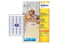 Etikett AVERY avtagb 45,7x21,2mm 1200/fp