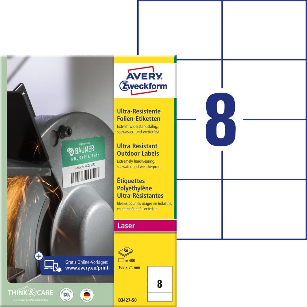 Etikett AVERY 74x105 WH 400/FP