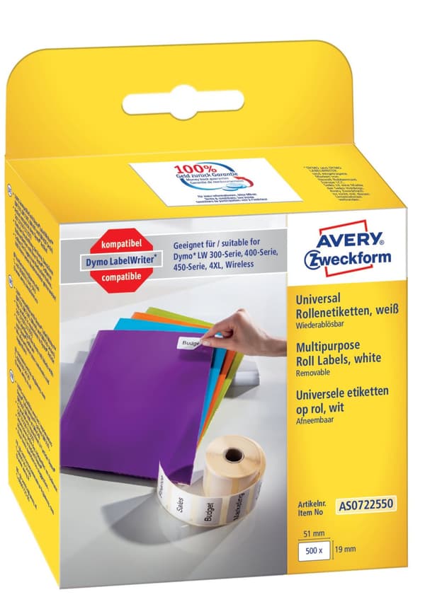 Etikett AVERY Universal 19x51mm 500/fp