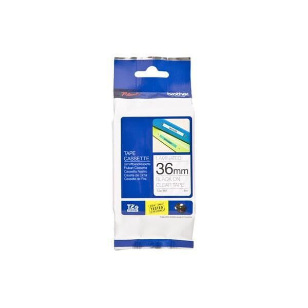 Brother TZe 161 - Lamineret tape - sort på klar - rulle (3,6 cm x 8 m) 1 rulle(r) - til P-Touch PT-3600, PT-550, PT-9200, PT-9500, PT-9600 , PT -9700,