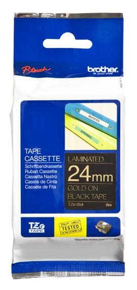 TZ-354 24mm - guld på sort - lamineret(8m)