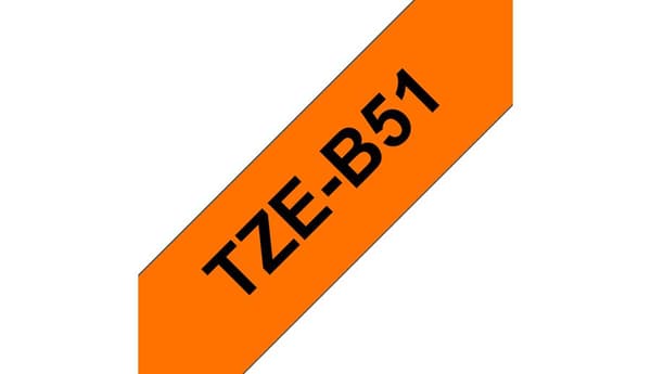 Brother TZe B51 - Laminerad tejp - Svart på fluorescerande orange - Rull (2,4 cm x 5 m) - 1 rulle (TZEB51)