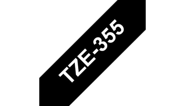 Brother TZe355 - Vit på svart - Rulla (2,39 cm x 7,99 m) 1 rulle(r) laminerad tejp - för P-Touch PT-3600, D600, D800, E500, E550, H500, P750, P900, P9