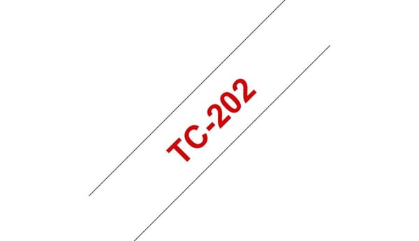 TC-202 - 12 mm - röd på vitt för PT-8E / PT-2000 / PT-3000 / PT-5000
