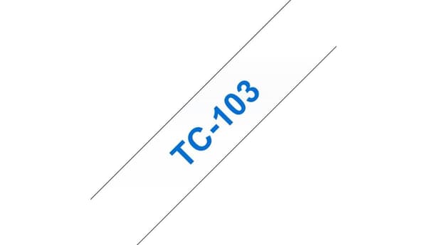 Brother TC 103 - Laminerad tejp - 12 mm x 7,7 m - Blå på genomskinlig (TC-103)
