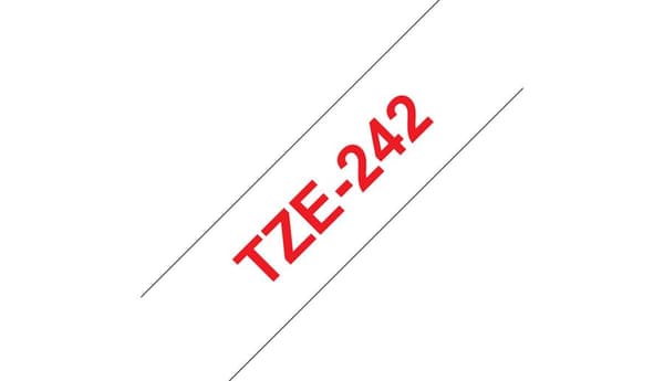 TZ-242 18mm - rød på hvid - lamineret (8m)