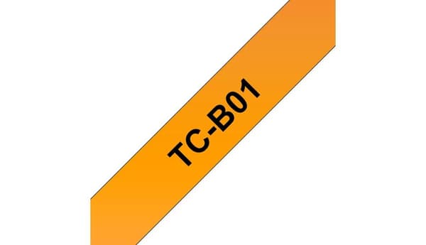 Brother TC B01 - Lamineret tape - 12 mm x 6,7 m - Sort på fluorescerende orange - til P-Touch PT-2000, PT-3000, PT-500, PT-5000, PT-8E (TC-B01)